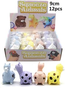 PARTIJ SQUEEZE TOY 9CM LAMA IN DISPLAY