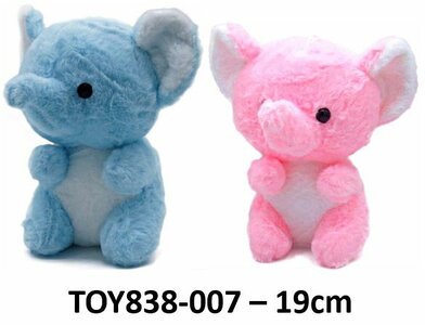 PARTIJ PLUSH OLIFANT 19CM ASSORTI KLEUR