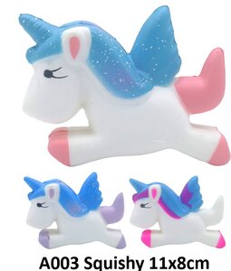 PARTIJ UNICORN SQUISHY 11X8CM MIXED COLORS 