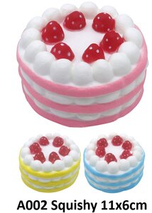 PARTIJ SQUISHY CAKE 11X6CM MIXED COLORS 