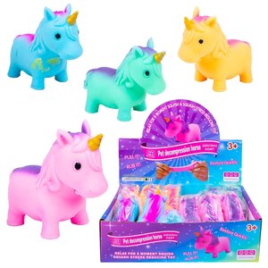 PARTIJ SQUEEZE UNICORN 10CM IN DISPLAY