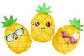 PARTIJ PLUCHE ANANAS 3 ASSORTIE