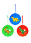 PARTIJ BAL DINOSAURUS PVC 25CM MET HAAK EN SLEUTELHANGER 