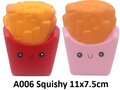 PARTIJ SQUISHY ZAKJE FRIET 11X7,5CM MIXED COLORS 