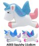 PARTIJ  UNICORN SQUISHY 11X8CM MIXED COLORS 