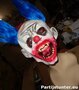 PARTIJ LATEX MASKER BLOEDERIGE CLOWN MET BLAUW HAAR